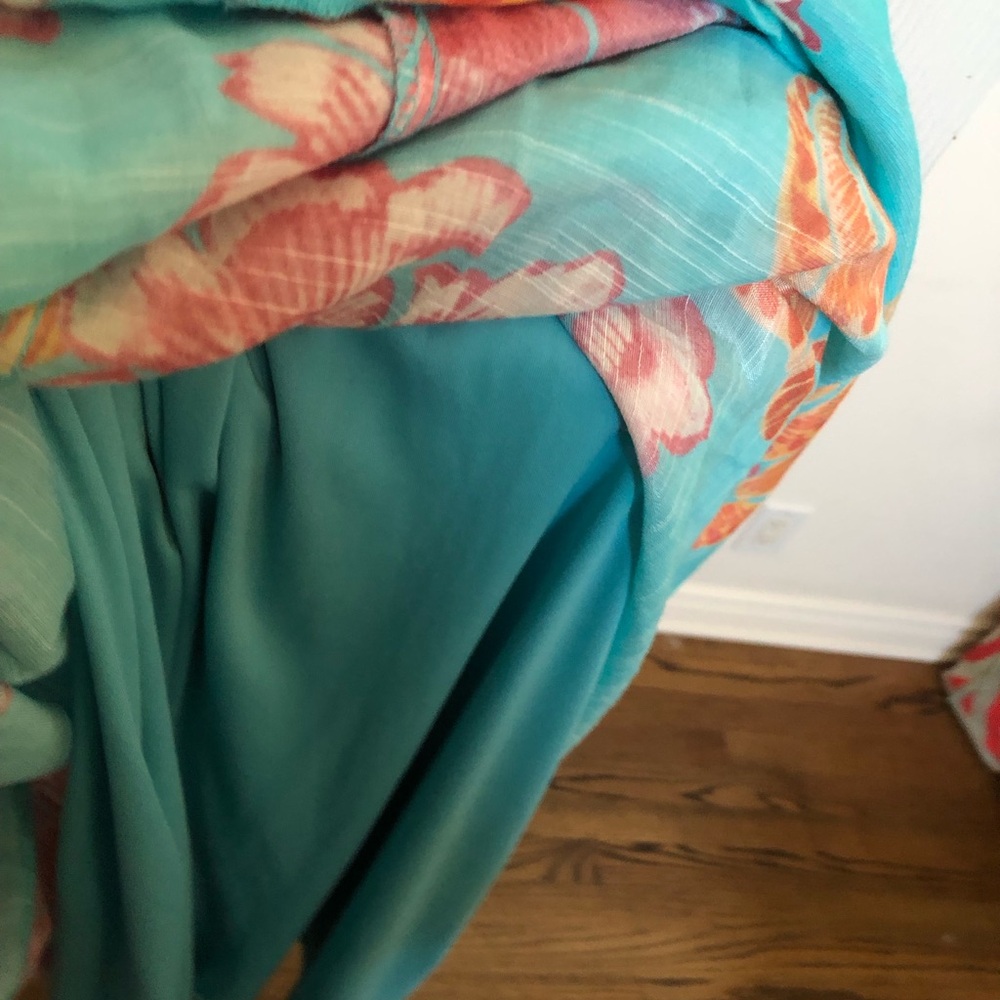 Floral Midi Dress in Blue & Fushia by The Good Journey Sz Small - Picture 11 of 12